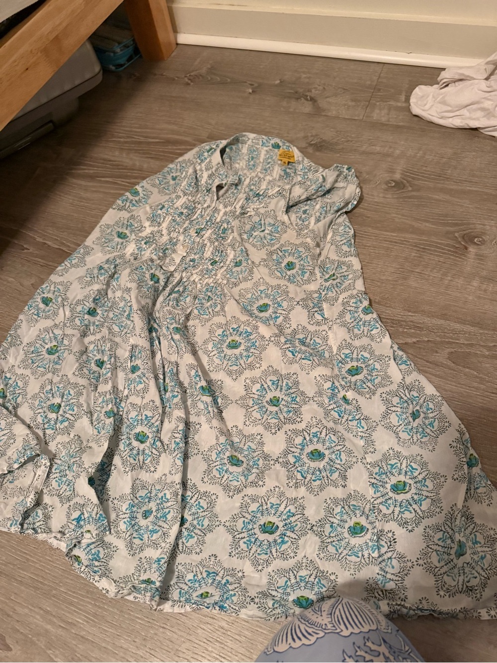 Rebecca Taylor Floral Blue & White Swim Cover-Up